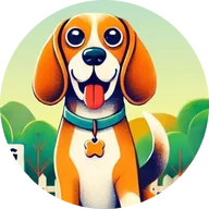 Logo de Guardería Canina Temuco: un beagle sonriente